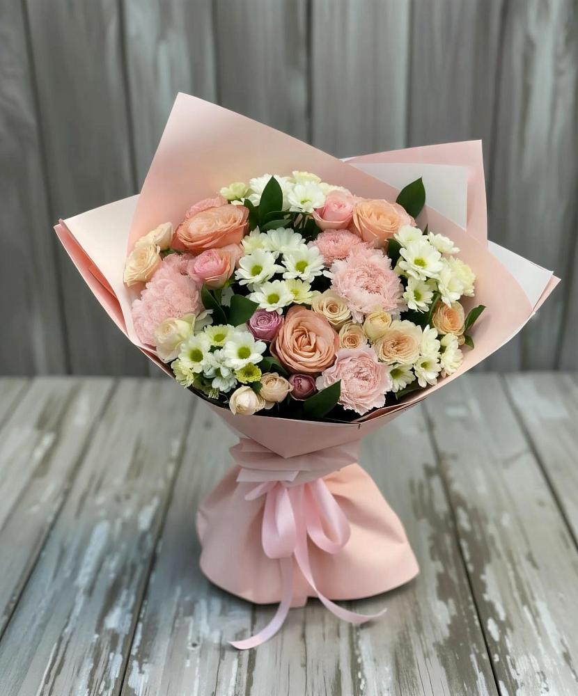 Букет цветов из: Гвоздики, Розы и Хризантемы в Заозерном