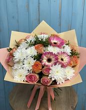Букет цветов из:  Розы, Герберы и Хризантемы #REPLACE_PRED# Заозерном