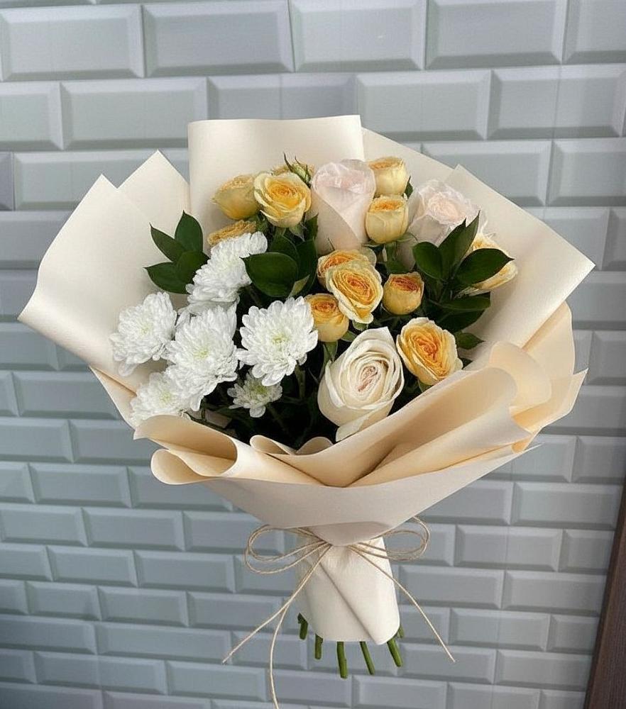 Букет цветов из: Розы и Хризантемы в Заозерном