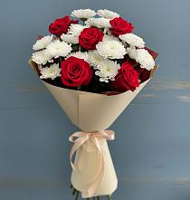 Букет цветов из:  Розы и Хризантемы в Заозерном