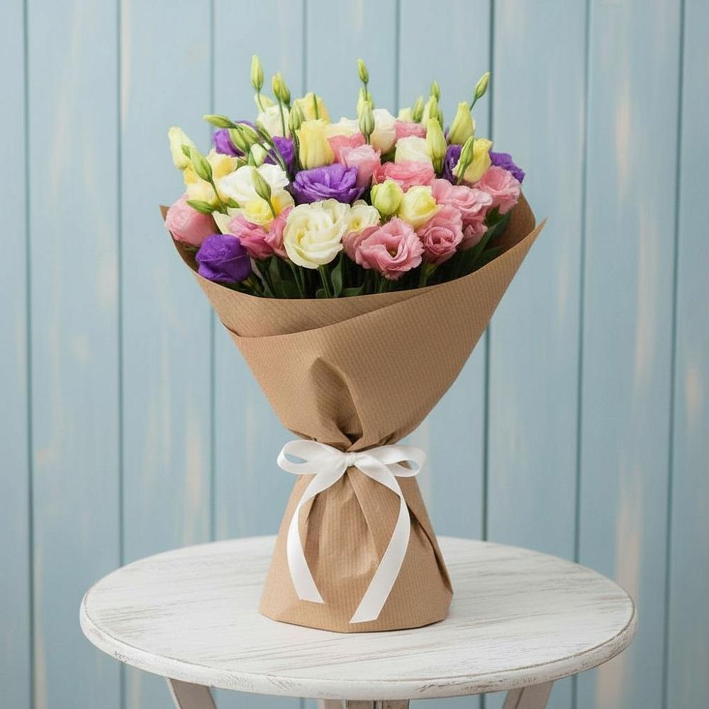 Букет цветов из: Лизиантусы в Заозерном