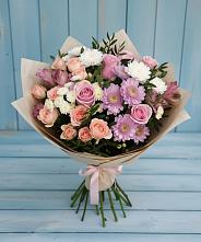 Букет цветов из:  Хризантемы, Розы и Альстромерии #REPLACE_PRED# Заозерном