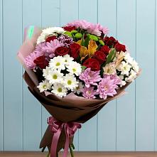 Букет цветов из:  Розы, Хризантемы и Альстромерии #REPLACE_PRED# Заозерном