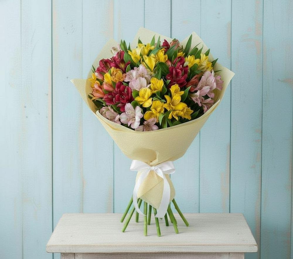 Букет цветов из: Альстромерии в Заозерном